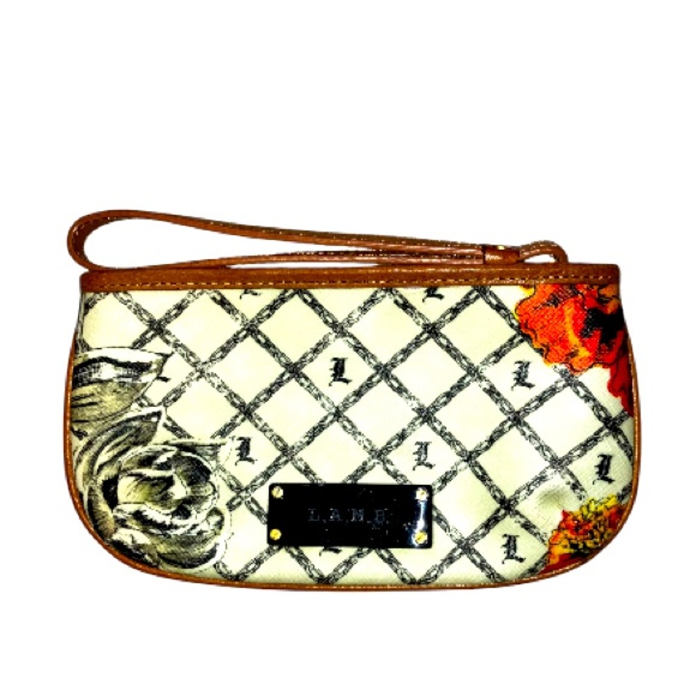 L.A.M.B. Women's Floral Wristlet - Cream and Brown
